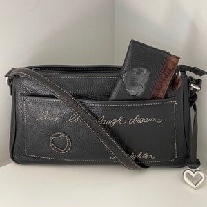 Brighton Leather Shoulder Bag with Coin Purse
